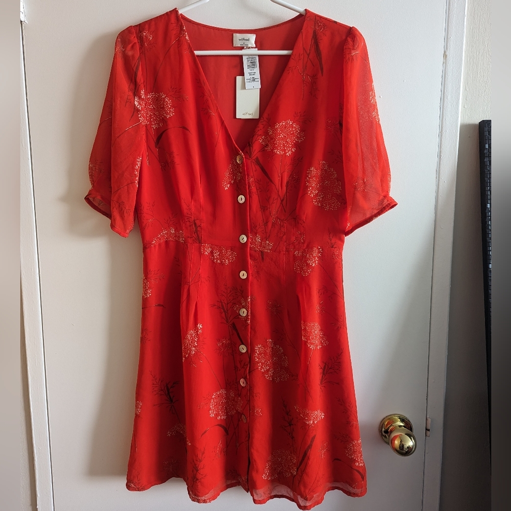 Aritzia Red Floral Dress
